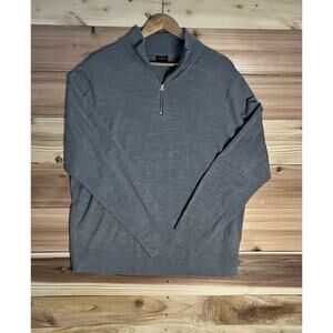 J.Crew Mens XL Quarter Zip Sweater Gray Lightweight Pullover Casual